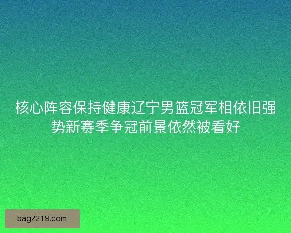 核心阵容保持健康辽宁男篮冠军相依旧强势新赛季争冠前景依然被看好